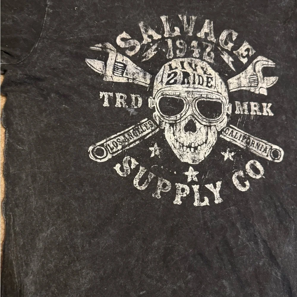 Salvage Supply Company Black Skull Graphic Tee